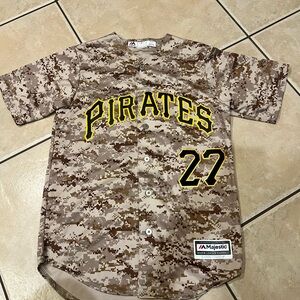 Majestic Pittsburgh Pirates Camouflage Jersey Kang 27 Size Small